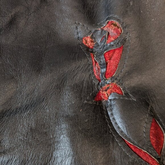 Vtg. 90s Leather Moto Jacket by PROTECH LEATHER APPAREL Made in USA - Picture 14 of 16